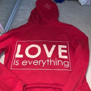 Red Love is everything hoodie zip up